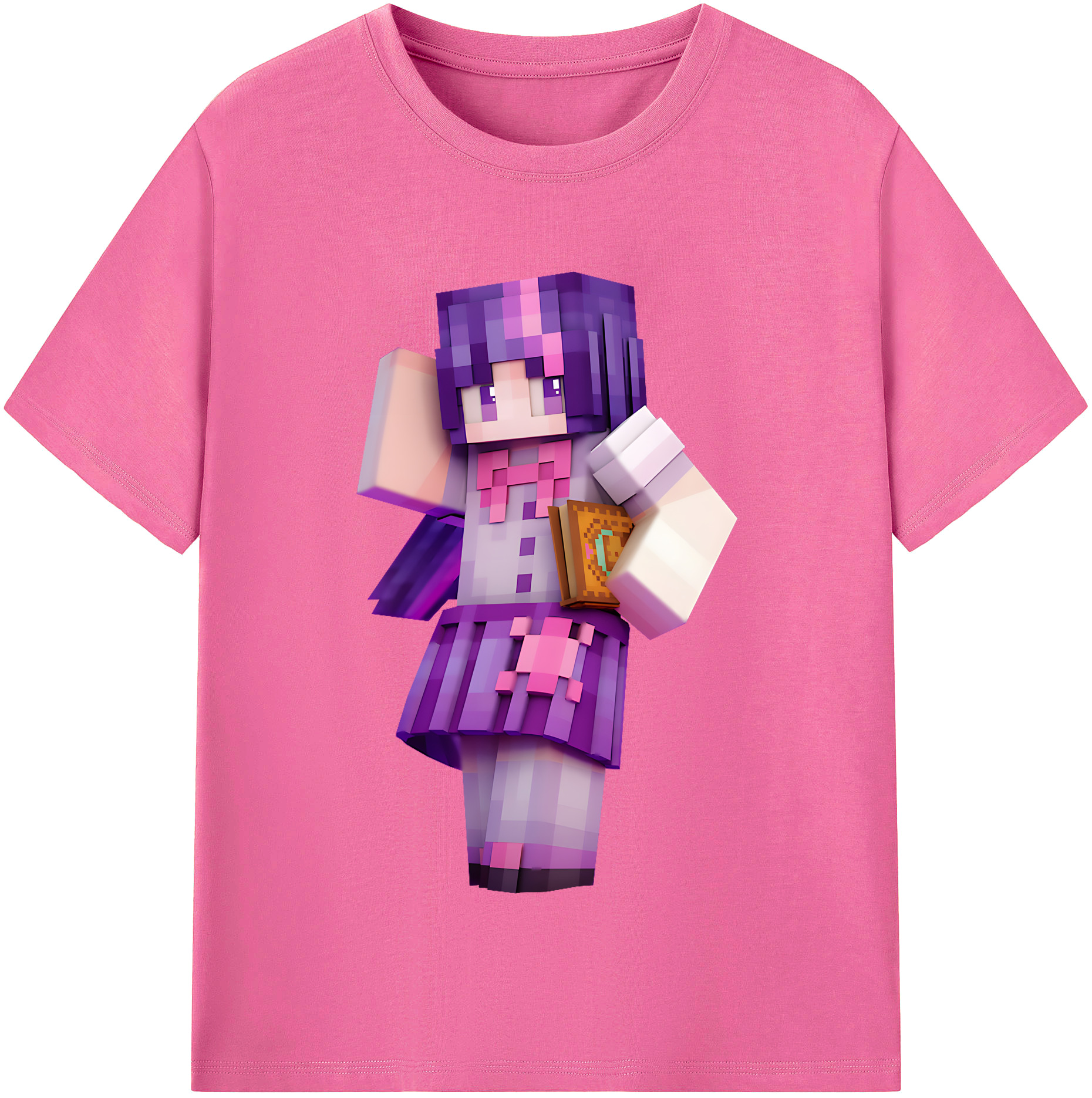 （画像用） マインクラフト ブロックの世界 Minecraft MC Block world レディースカジュアルプリントTシャツ（綿100％）